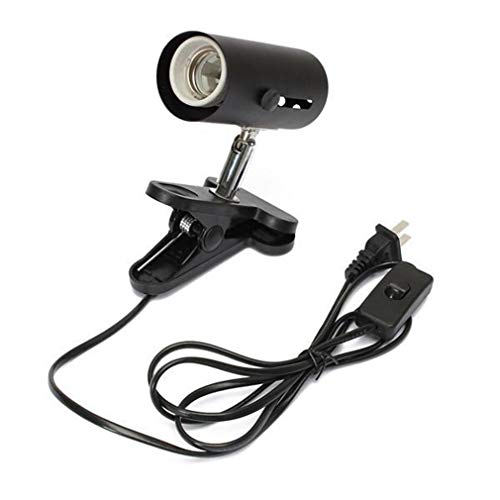 Superdream Reptile Lamp Fixture Holder, Adjustable Stand Socket for Pet Brooder Lizard Turtle Snake Aquarium Habitat Heat Lamps (Black) - color: Black