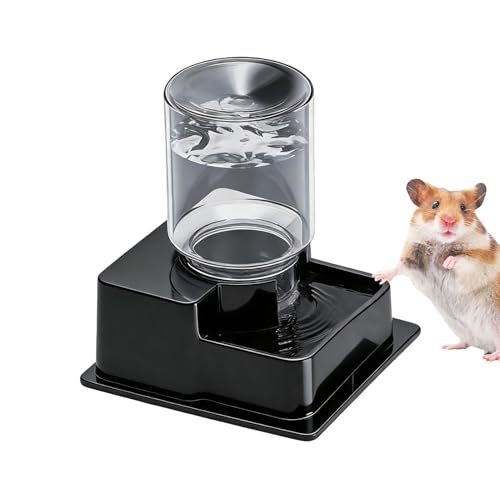 Automatic Reptile Feeder - Reptile Automatic Dish, Crab Water Dispenser | ABS, Bearded Dragon Water Bowl Food Container for Lizard Chameleon Snake Frog Hermit Crab Amphibian Habitat - color: Black