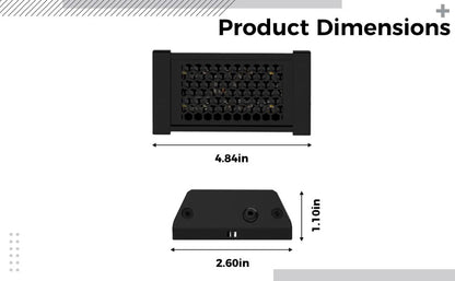 Reptile Light, 4W UVB 10.0 Dimmable LED Lamp with Adjustable 5-Level Brightness Switch, 4.8 in / 123 mm Long, Simulates Natural Light for Tortoise, Lizard, Snake