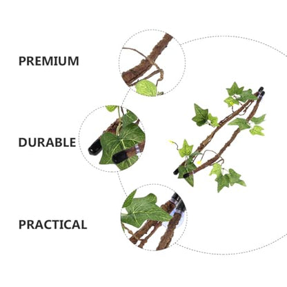 Beaupretty Artificial Reptile Vines with Suction Cups 2pcs Jungle Climber Branches for Terrarium Decoration, Flexible Artificial Tree Vines Suitable for Bearded Dragon and Lizard Habitat