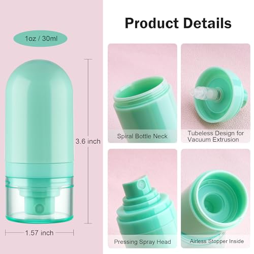 Cosywell Mini Fine Mist Spray Bottles TSA Approved 1oz/30ml 3 Pack Airless Spray Bottle Leak Proof Travel Spray Bottle Plastic Refillable Containers for Perfumes Skincare Water Cosmetics (3color)