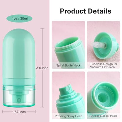 Cosywell Mini Fine Mist Spray Bottles TSA Approved 1oz/30ml 3 Pack Airless Spray Bottle Leak Proof Travel Spray Bottle Plastic Refillable Containers for Perfumes Skincare Water Cosmetics (3color)