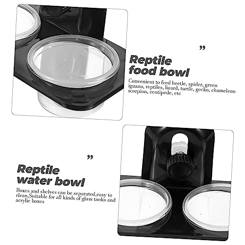 POPETPOP Reptile Plastic Water Cups Mini Foods Pet Bowls Decked Accessories Glass Suction Cups Turtle Crested Animal Hamster Feeding Supplies Glass Wall Shelf Reptile Hides and Caves