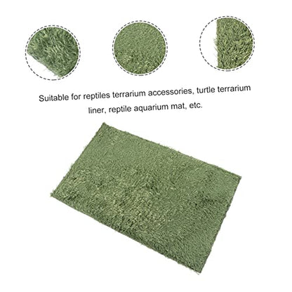 Yardwe 2pcs Reptile Moss Carpet Mat Lizard Tank Decor Soft Reusable Terrarium Substrate