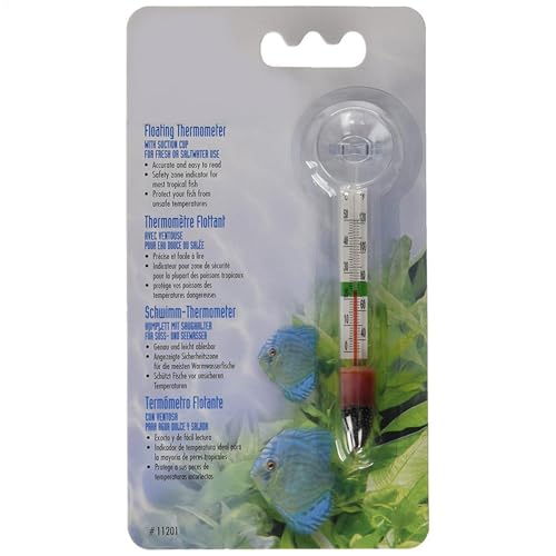 Aquarium Thermometer, Fish Tank Thermometer, Aquarium Temperature Gauge with Suction Cup, Floating Thermometer for Fish Tank, Household Fish Tank Temperature Gauge