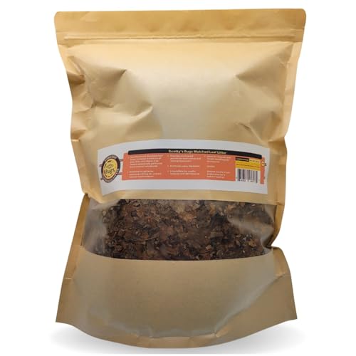 SCOTTY'S BUGS Mulched Leaf Litter for Reptiles, Isopods Live & Snails, Isopod Substrate, Terrarium Bedding, Organic Leaves from Natural Woodlands, 24-Ounce Pack - size: 24oz