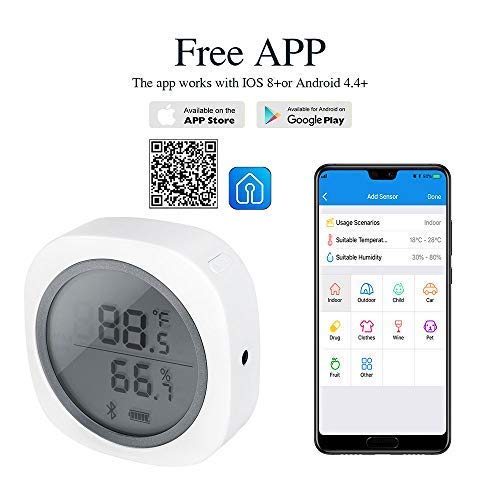 Inkbird IBS-TH1 Plus Wireless Bluetooth Temperature and Humidity Monitor Thermometer and Hygrometer Used for Brewing Meat Plant Cigar Storage (Battery not Included) - size: IBS-TH1 PLUS