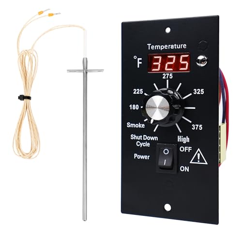 Thermostat Controller Replacement Compatible for Traeger Wood Pellet Grills, BBQ Grill Digital Controller Board, Control Panel Thermometer with RTD Temperature Sensor
