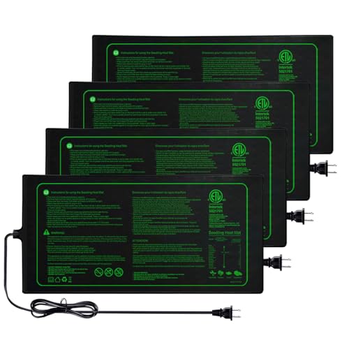 Upgrade Version 4PK Seedling Heat Mat with ETL Listed,Warm Hydroponic Heating Pad for Seed Starting,Indoor Gardening,Brewing and Greenhouses,Durable Waterproof Black Plant Heat Mat - style: 4 pack-20"x10"-Upgrade version