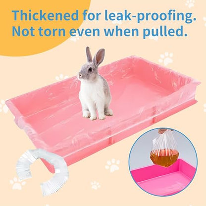 Disposable Cage Liner Bags (50-Pack) – 26'' X 18'' Clear Plastic Rabbit Cage Liners, Leak-Proof Toilet Film for Bunny, Guinea Pig, Hamster, Hedgehog & Small Animals – Universal Crate Tray Covers for - size: 50