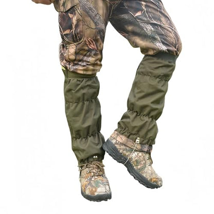 Adjustable Snake Gaiters Men Women Snake Boot Gators Bite Protection Guards Chaps Waterproof Leg Gaiter Hiking Hunting - color: Green Snake Gaiters