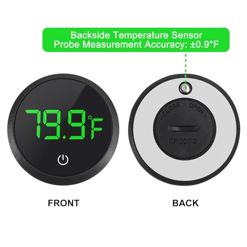 4PCS LED Aquarium Thermometer Fish Tank Thermometer Reptile Terrarium Water Temperature Test Digital Thermometer for Fish, Axolotl, Turtle and Aquatic - color: Round-Black 4PCS