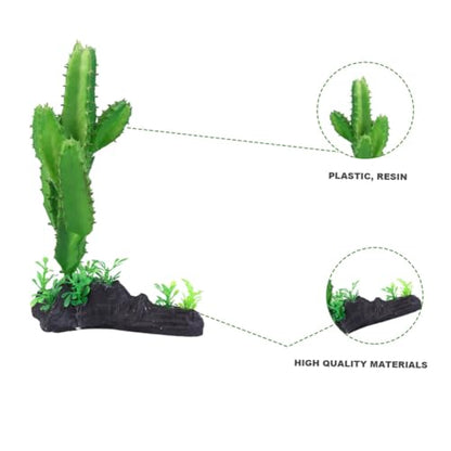 Artificial Plastic Cactus Plant Aquarium Decor, Simulation Underwater Plant Bonsai for Fish Tank, Reptile Terrarium Ornament, Home Aquatic Landscape