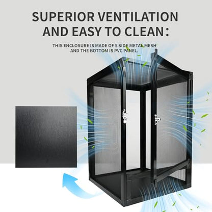 33 Gallon Reptile Enclosure 26"x17"x17" Mesh Chameleon Cage,Superior Ventilation Vertical Screen Tank for Chameleon,Crested Geckos,Leopard Geckos,Bearded Dragon,Lizards,Spider,Butterfly - size: 26x17x17inch
