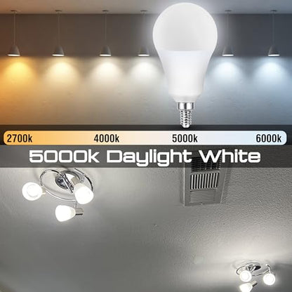 E12 A19 LED Candelabra Bulbs 100W Equivalent Daylight White 5000k, A60 Globe Shape Ceiling Fan Light Bulbs 9W 1000LM, E12 Small Candelabra Screw Base Chandelier Pendant Light Bulb, Non-Dimmable, 4Pack - color: Daylight White, size: 100 Watt (4 Count)