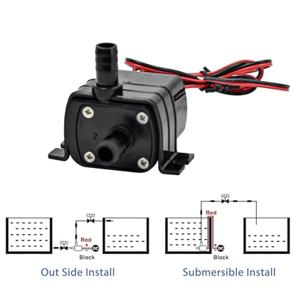 CONQUERALL 24V DC Brushless Solar Fountain Pump 63GPH 9.8ft 5W with 3.3ft Tube for Hydroponic and Nutrient Solution Circulation - color: 24v 5w 240l/H 3m Head Dual Wire