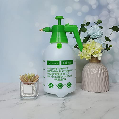 Garden Pump Sprayer, 0.5Gallon/68oz Hand-held Lawn Pressure Spray Bottle with Safety Value&Adjustable Nozzle (Green) - color: Green