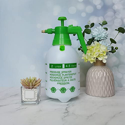 Garden Pump Sprayer, 0.5Gallon/68oz Hand-held Lawn Pressure Spray Bottle with Safety Value&Adjustable Nozzle (Green) - color: Green
