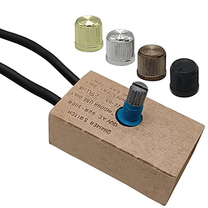 Zing Ear ZE-03 Inline Rotary Dimmer Switch for Table Lamp.Incandescent, 300W MAX Knob Switch Replacement Kit - size: Paper shell