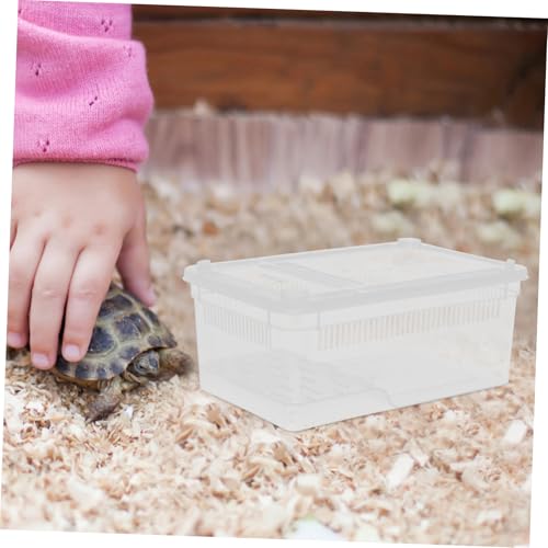 ULTECHNOVO Transparent Reptile Breeding Box Plastic Terrarium with Breathable Holes Portable Insect Container for Lizards Snakes Spiders and Frogs for Feeding and Breeding