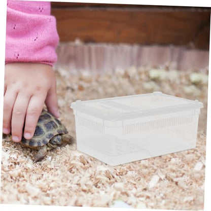 ULTECHNOVO Transparent Reptile Breeding Box Plastic Terrarium with Breathable Holes Portable Insect Container for Lizards Snakes Spiders and Frogs for Feeding and Breeding