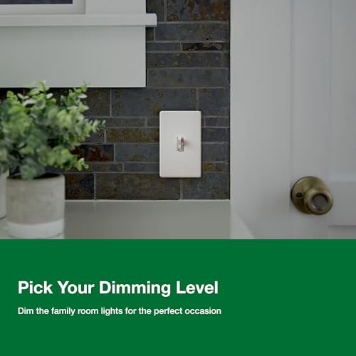 Lutron Ariadni/Toggler LED+ Dimmer Light Switch for Dimmable LED, Halogen and Incandescent Dimmer Switch, 150W, Single-Pole/3-Way, AYCL-153P-WH, White - color: White, size: 1 Pack