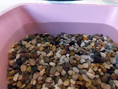 Voulosimi 10 LBS River Rock Stones, Natural Decorative Polished Mixed Pebbles Gravel,Outdoor Decorative Stones for Plant Aquariums, Landscaping, Vase Fillers - size: 10 LB