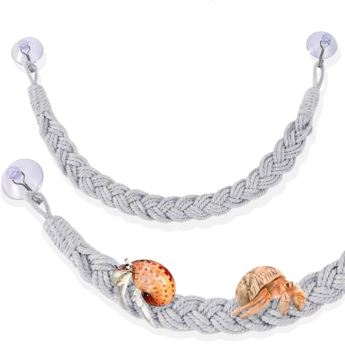 Hermit Crab Climbing Rope, 23.6 Inches, Cotton, Reptile Climbing Accessory, Gray - color: Gray