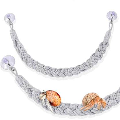 Hermit Crab Climbing Rope, 23.6 Inches, Cotton, Reptile Climbing Accessory, Gray - color: Gray