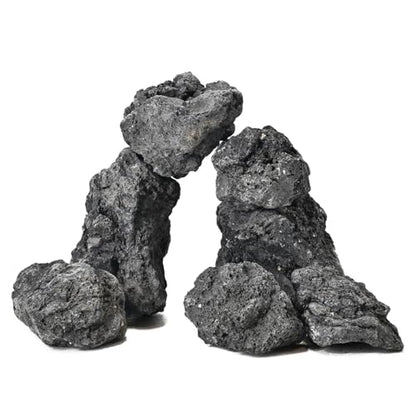 Black Lava Rocks 10lb Natural Volcanic Stones for Aquarium Fish Tank Fire Pit Succulent Planters Bonsai Garden Aquascaping Decor,6-8 Pcs 4-7 inches - size: 10LB(6-8pcs)4-7in.