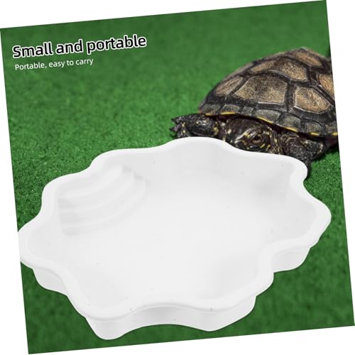 Totority Reptile Water Dish and Bathing Pool Capacity Turtle Bowl for Soaking and Feeding Material Elegant Design for Tortoise and Lizard Habitat