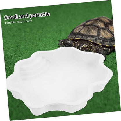 Totority Reptile Water Dish and Bathing Pool Capacity Turtle Bowl for Soaking and Feeding Material Elegant Design for Tortoise and Lizard Habitat