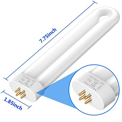 GOOTOP Replacement Bulb for Zap T6 Pro, K15, T9,X3 Bug Zapper, 15W, 4-Pin Base, U-Tube Bulb Twin Tube Bulb - size: 1 pcs