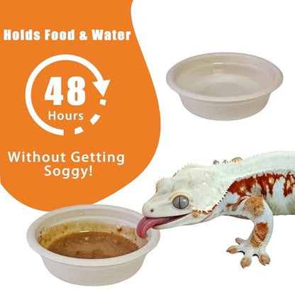 Tfwadmx 200Pcs Paper Gecko Feeding Cups,Samll 1oz Crested Gecko Food Dish,Reptiles Food and Water Bowls Feeder Ledge Accessories Cups for Lizards,Spiders,Frogs - size: 200 pcs