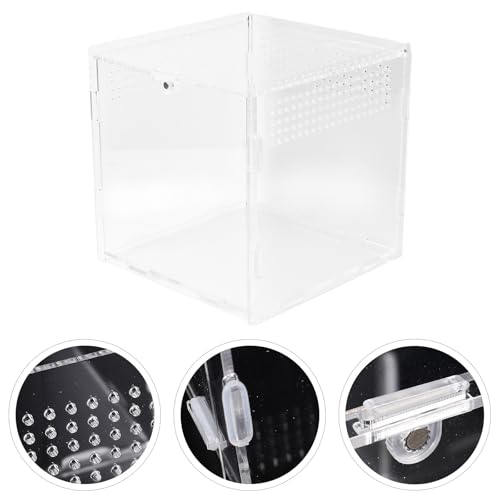 Acrylic Reptile Breeding Box with Ventilation Transparent Feeding Habitat for Spiders Geckos Snakes Pets Safe Eco-Friendly Observation Container