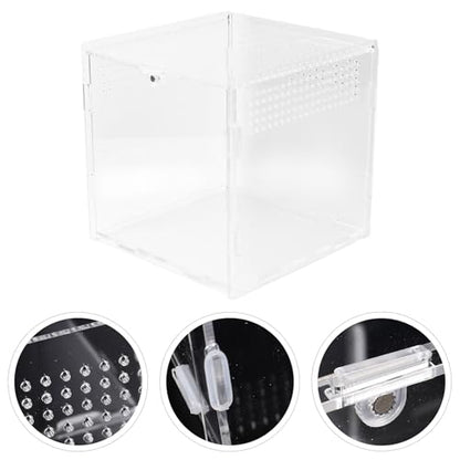 Acrylic Reptile Breeding Box with Ventilation Transparent Feeding Habitat for Spiders Geckos Snakes Pets Safe Eco-Friendly Observation Container