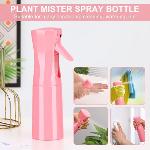 (Pink Hair Mister Spray Bottle，Spray Water Bottle Fine Mist Refillable Plants（6.8OZ /200ML） Barber，Showering Pets, Plants, travel, Ironing and Cleaning ﻿ ﻿ ﻿(Continuous Spray) - color: Pink