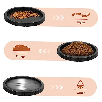4pcs Reptile Food Bowls Smooth Plastic Drinking Dish for Tortoise Lizard Amphibian Feeding Safe Easy to Clean Water Container for Pets
