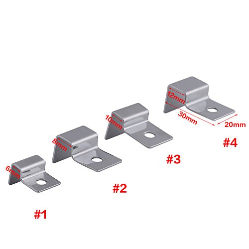 4 Size 4Pcs Stainless Steel Aquarium Fish Glass Cover Support, Universal Lid Clips (6mm)