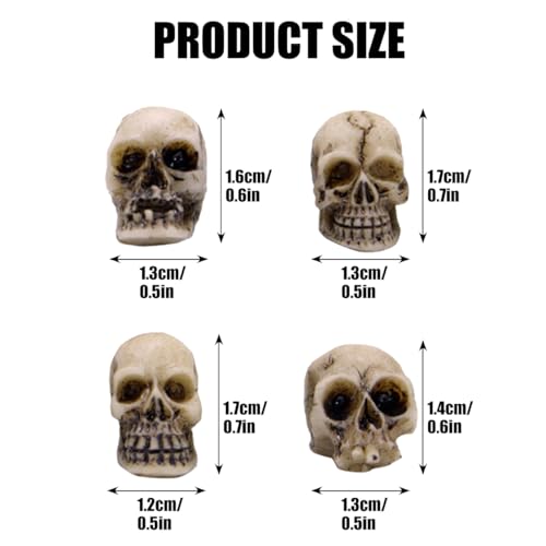 40 Pcs Halloween Mini Skulls Miniature Skeleton Heads Decoration, Tiny Resin Skulls Heads Figurine for Halloween Decoration Crafts Party Favor