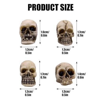 40 Pcs Halloween Mini Skulls Miniature Skeleton Heads Decoration, Tiny Resin Skulls Heads Figurine for Halloween Decoration Crafts Party Favor