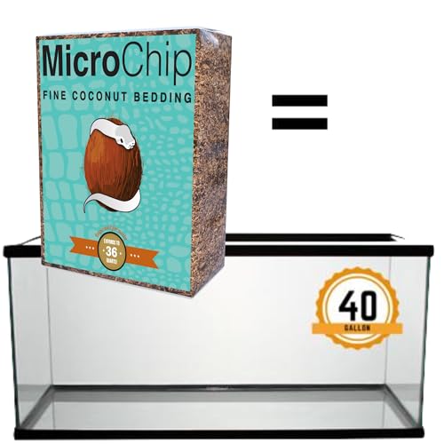 Microchip Fine Coconut Substrate and Coco Husk Chip Mix Bedding for for Bioactive Terrarium Tanks, Reptiles, Inverts, Frogs, Tarantulas, and Geckos Bedding for Terrarium Floor Cover (36 Quart 4 Pack) - size: 36 Quart (4 Pack)