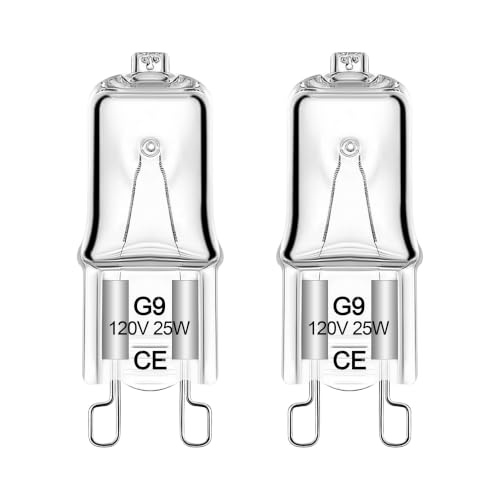 G9 25W Mini Halogen Bulb, 2 Pack, Day White Reptile Basking Light, Compact Long-Lasting Bulb for Reptile Terrariums
