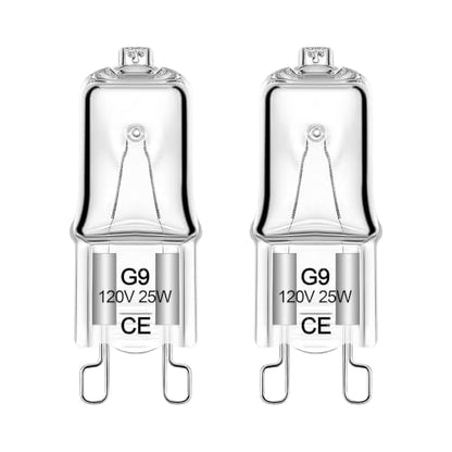 G9 25W Mini Halogen Bulb, 2 Pack, Day White Reptile Basking Light, Compact Long-Lasting Bulb for Reptile Terrariums