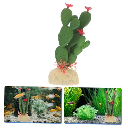 Artificial Plastic Cactus Aquarium Decoration Fish Tank Landscape Plant Vivid Simulated Succulent Ornament for Reptile Terrarium Home Decor