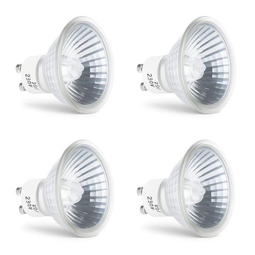 Mandala Crafts MR16 25W 120V GU10 Halogen Light Bulbs for Candle Warmers Lamps - Dimmable Warm White Fragrance Melts, Tart Burners, Scents Wax Warmer Bulbs, Pack of 4