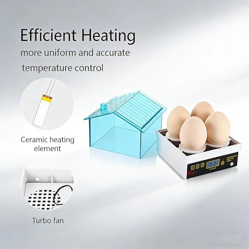 4 Egg Incubator, Incubators for Hatching Eggs, Mini House with Automatic Humidity Control Digital Professional for Hatching Duck Bird Quail Eggs