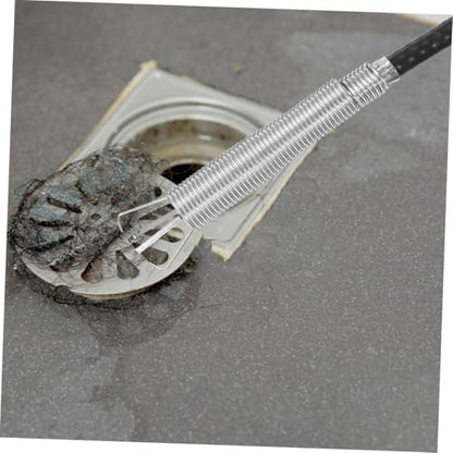 Spring Dredging Tool Fast Blockage Removal Versatile Materials Household Use Easy to Operate Drain Cleaning Brush Pressure-type Cleaning Hook Kitchen Bathroom Restaurant