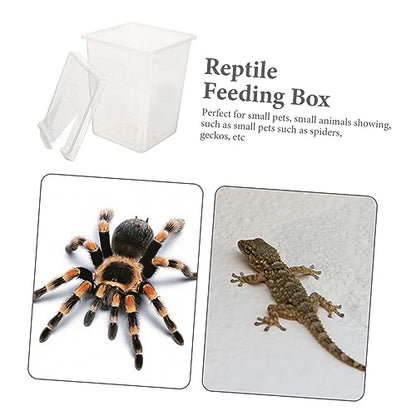 Clear Reptile Feeding Box Transparent Incubator for Snakes Tarantulas Geckos and Rearing Container with Ventilation for Safe Observation