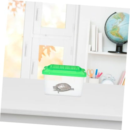 COLLBATH Portable Plastic Turtle and Fish Tank Aquarium for Reptiles and Pets Lightweight Transport Container Easy to Clean Habitat for Turtles and Hamsters